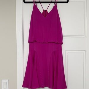 Milly Fuchsia Stretch Silk Crepe Tank Dress